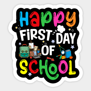 Back To School Happy First Day Of School Teacher Student Sticker